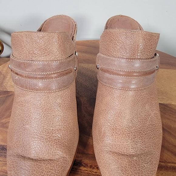 Donald J Pliner Brown Leather Western Mule Booties Size 8.5 Cowgirl Heels Studs - Picture 9 of 16